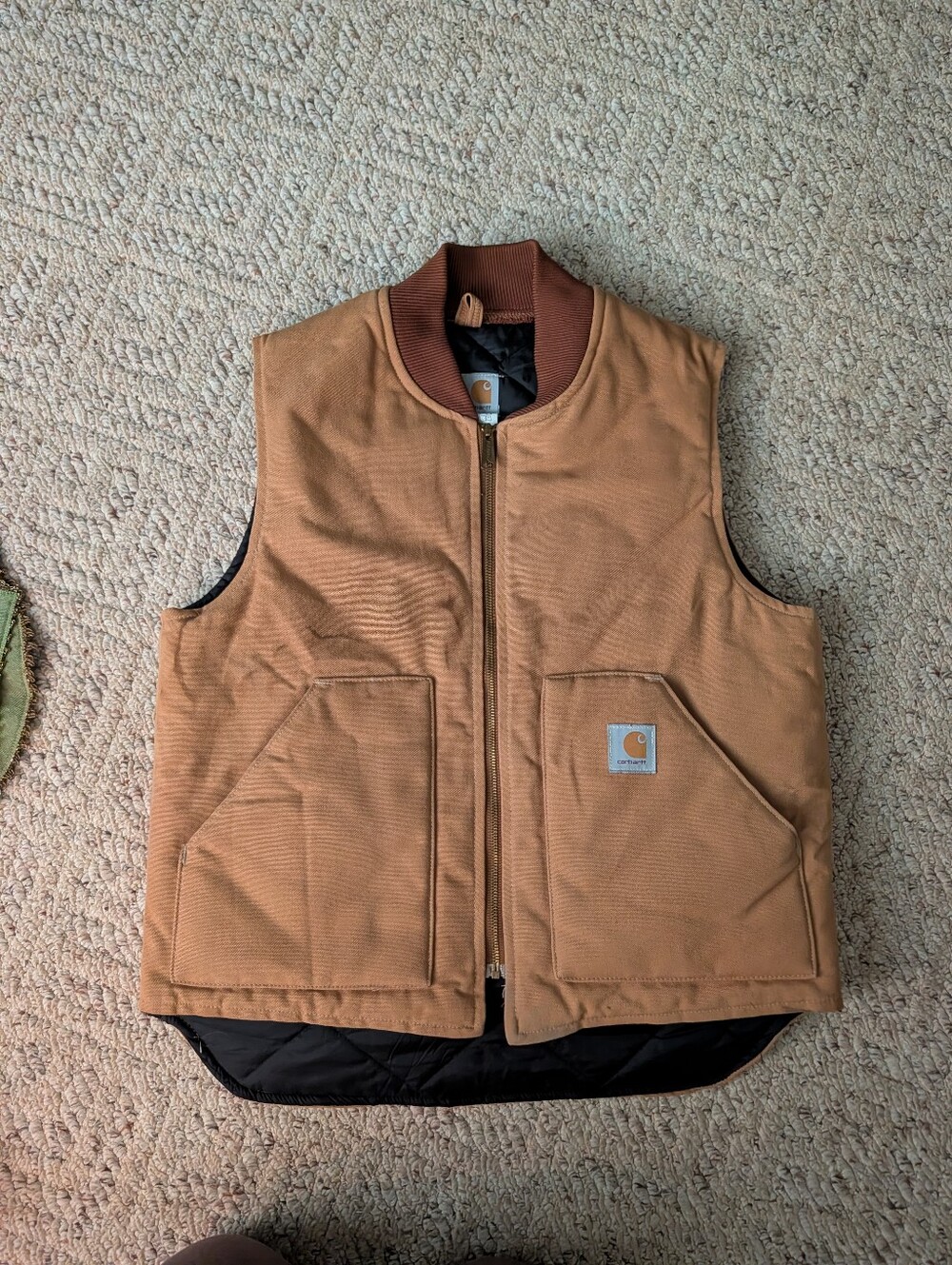 Vintage 90s Carhartt Vest Quilted Lined V01 BRN Duck Made In USA Union Made Vtg